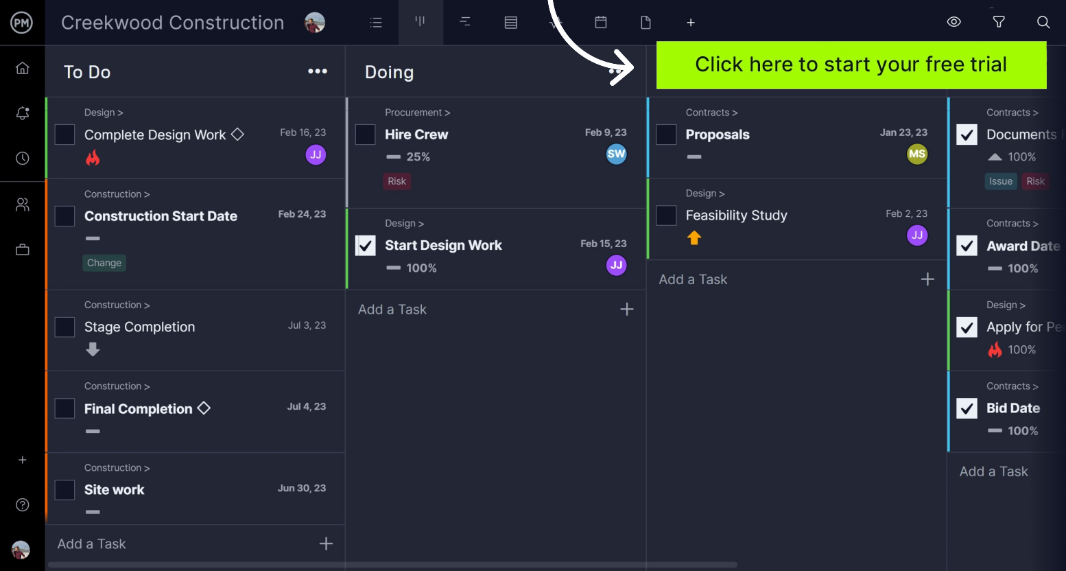  ProjectManager’s planning tools are ideal for work order management