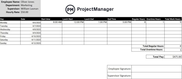 construction timesheet template