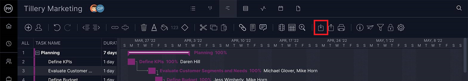 Fields to add more data to your Microsoft Project Gantt chart in ProjectManager