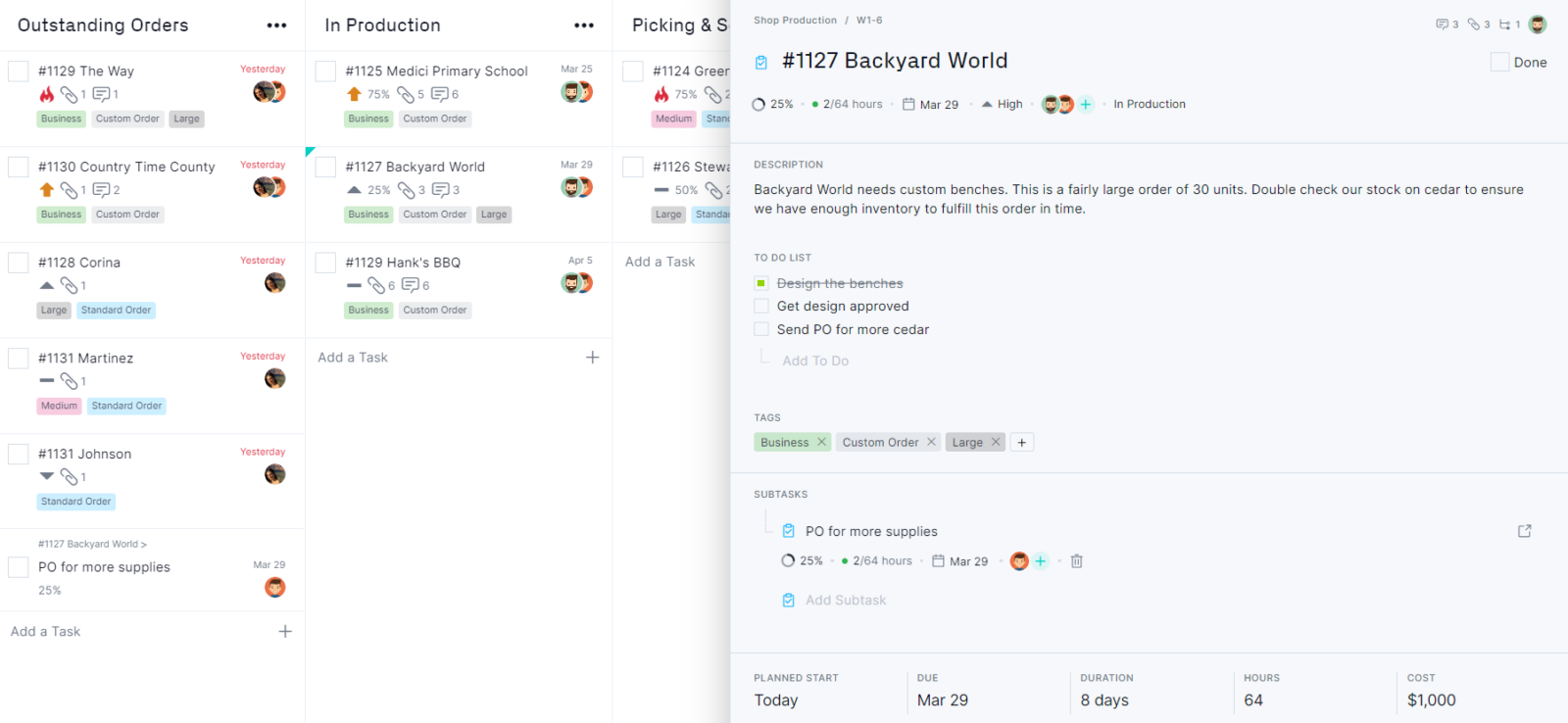 kanban board software for order management