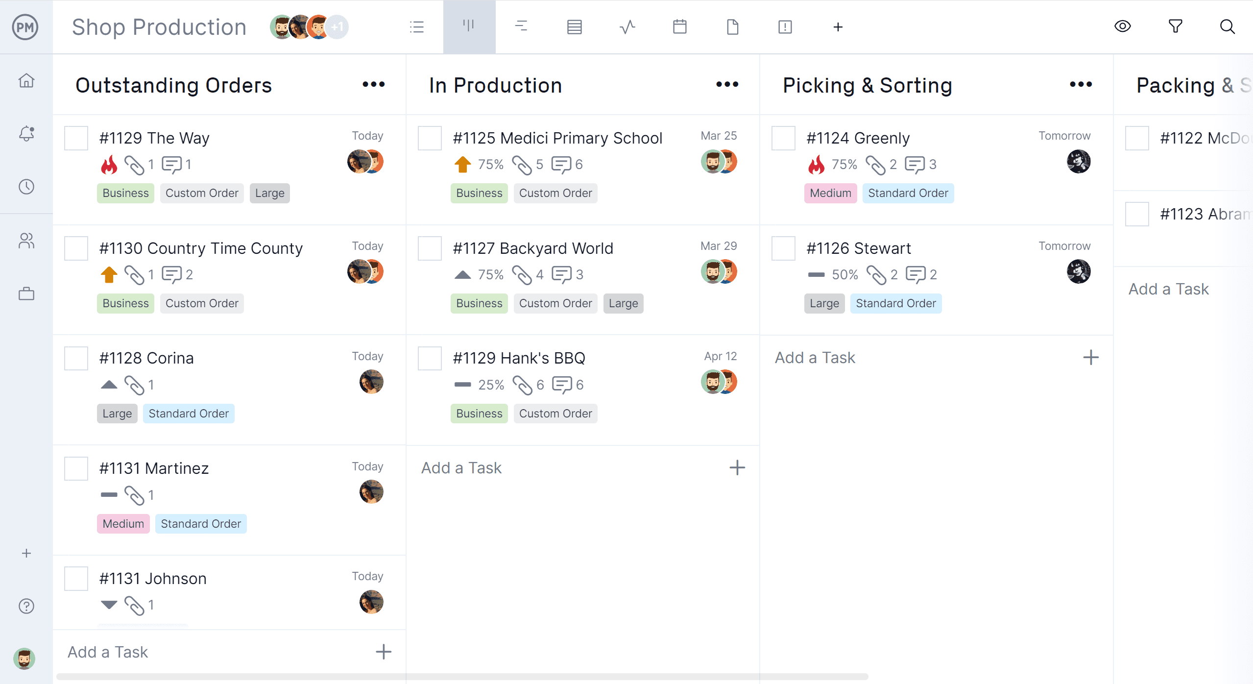 kanban cards for order management