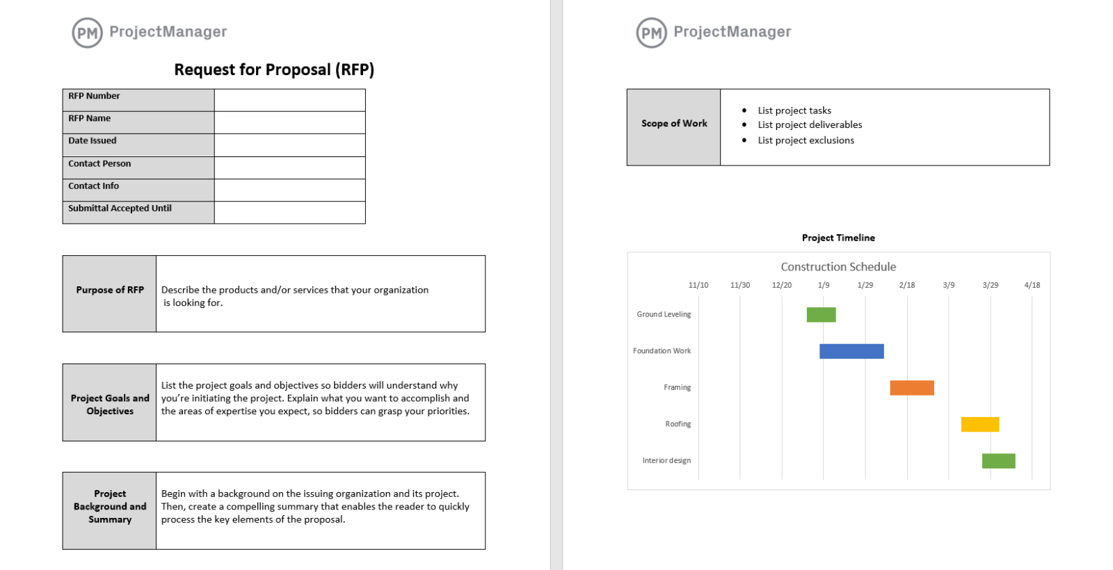 Request for Proposal Template