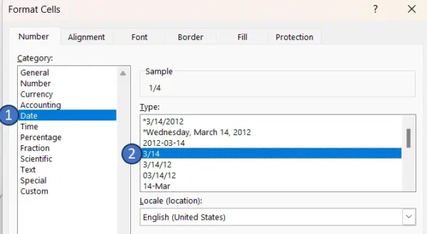 Format date settings Microsoft Word Gantt chart