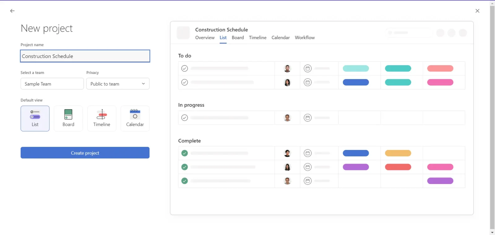 Asana Gantt chart