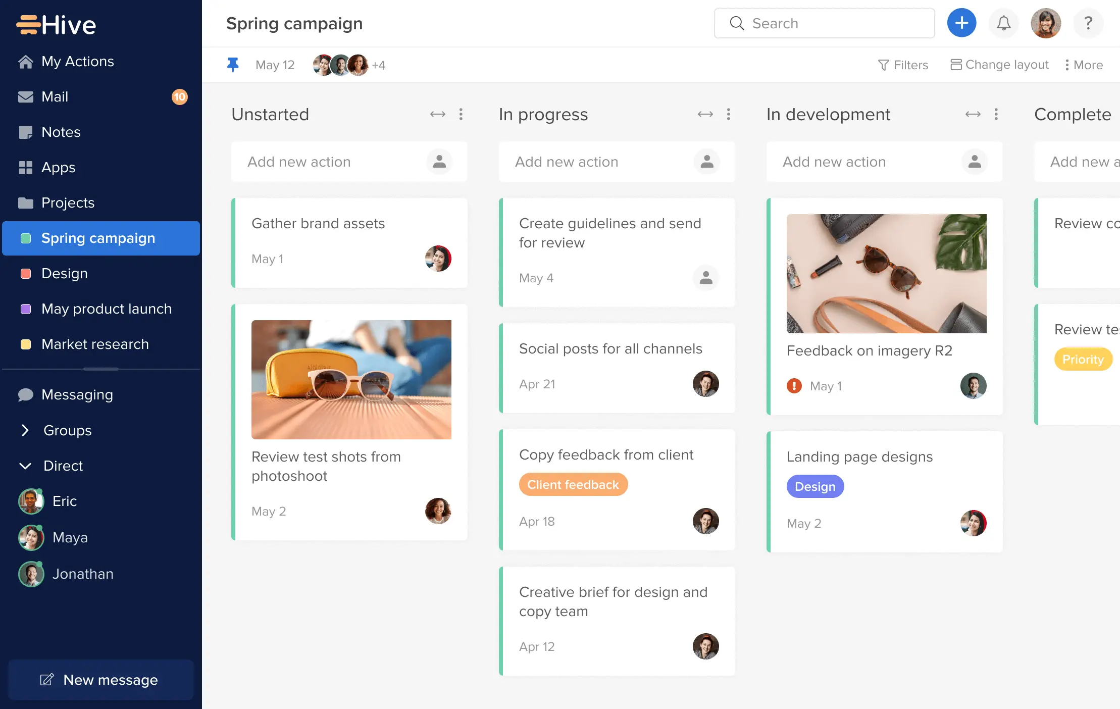 Hive's kanban board makes this project management software a good Asana alternative