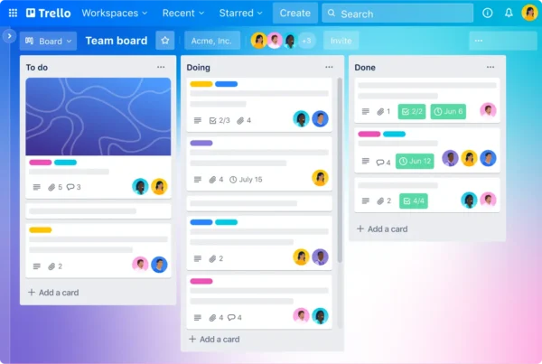 Trello, one of the best task management software